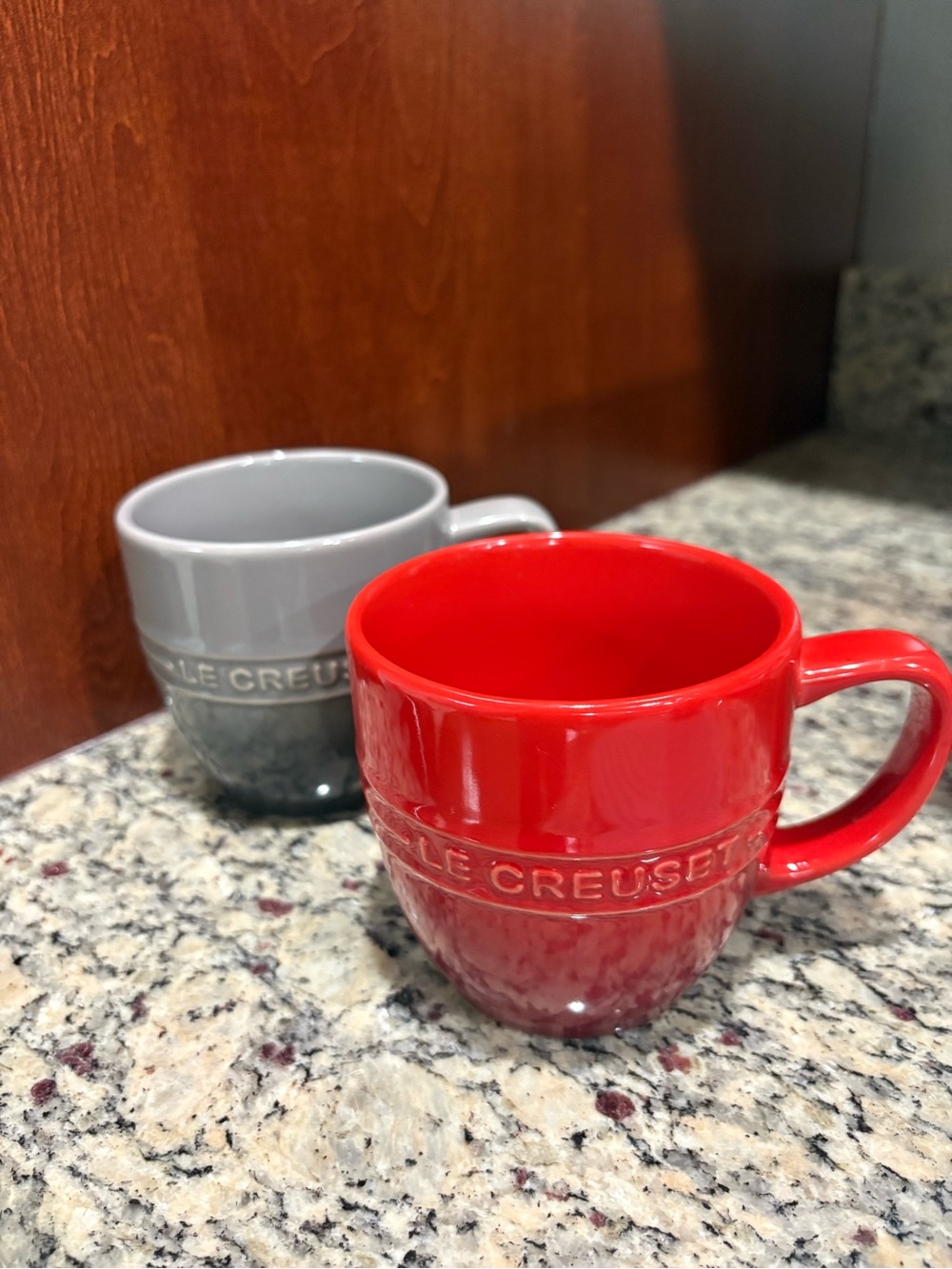 Le Creuset 350ml Manila Coffee Mugs Flint & Cerise - Set of 2